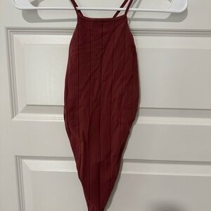 FREE PEOPLE Open Back Mauve/red bodysuit